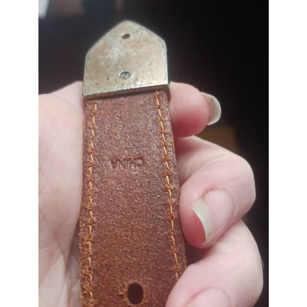 Vintage LL Bean beaded women's leather belt 39 inch total length - Picture 6 of 11